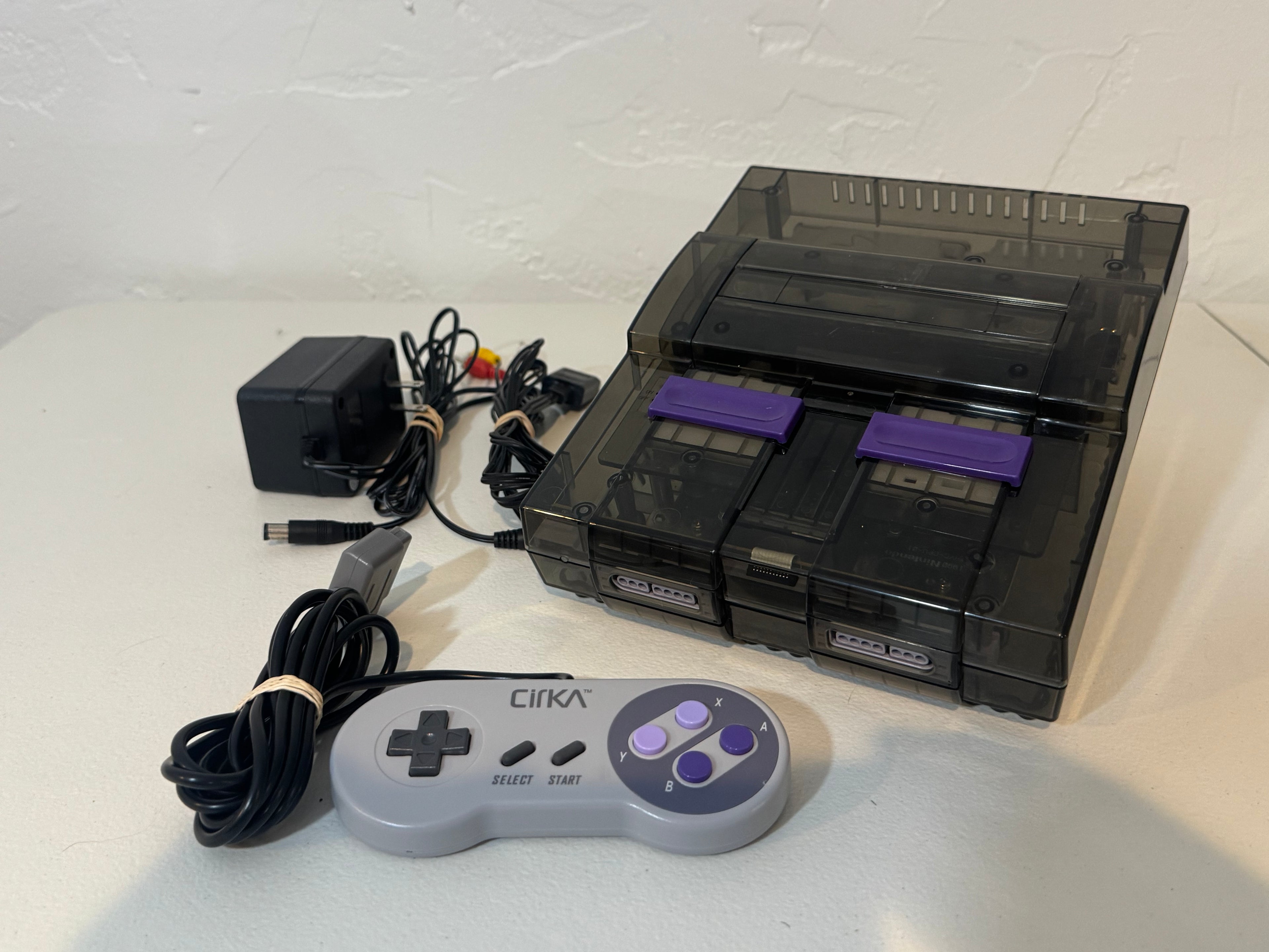 SNES Console Bundle - Smoke Gray Re-Shell
